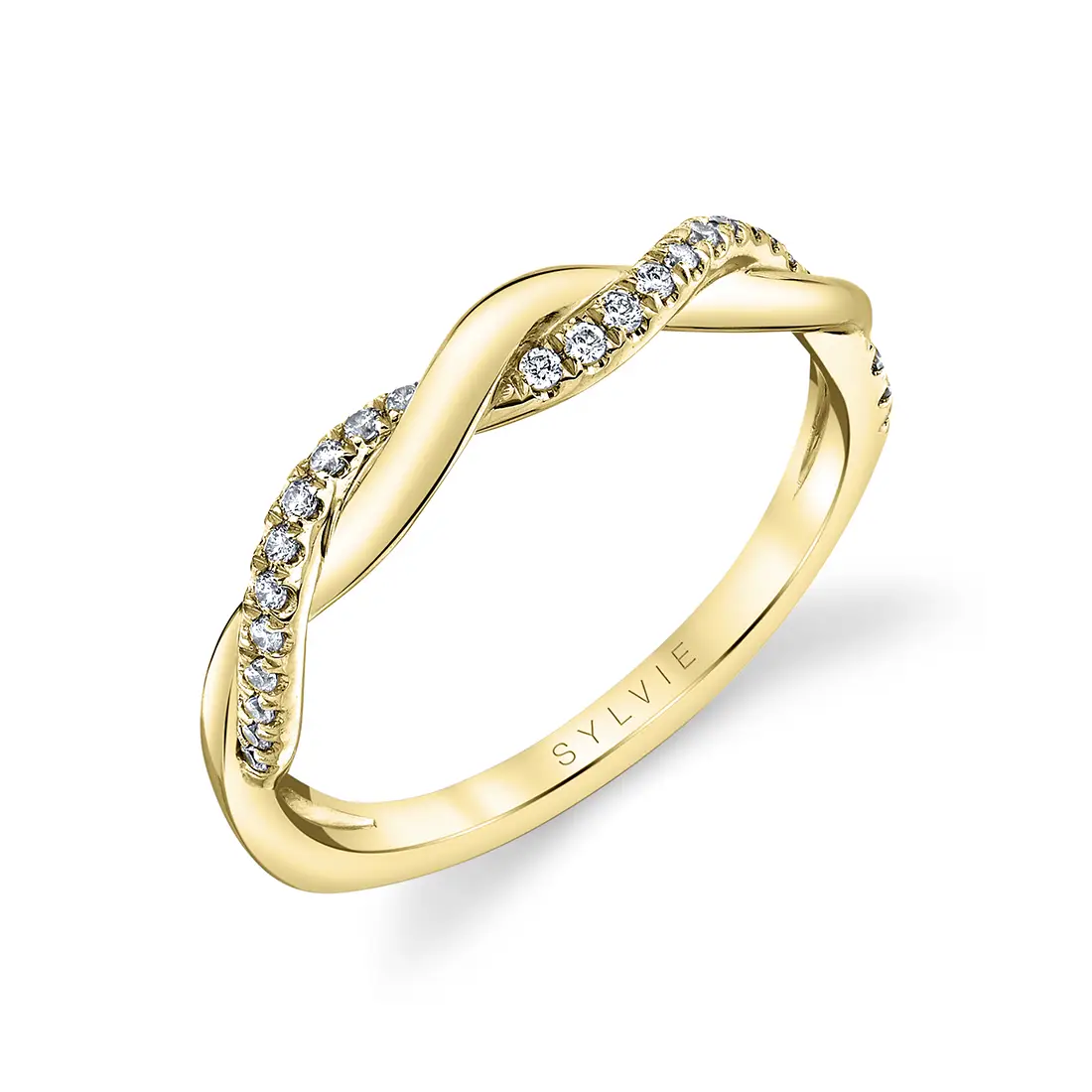 yellow gold twist wedding band