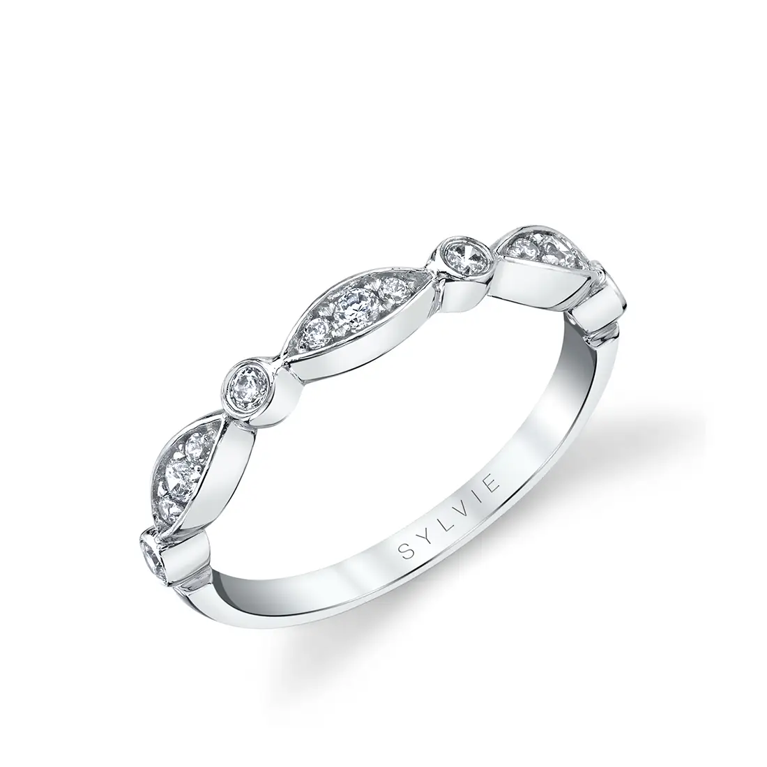 White Gold Vintage Inspired Wedding Band