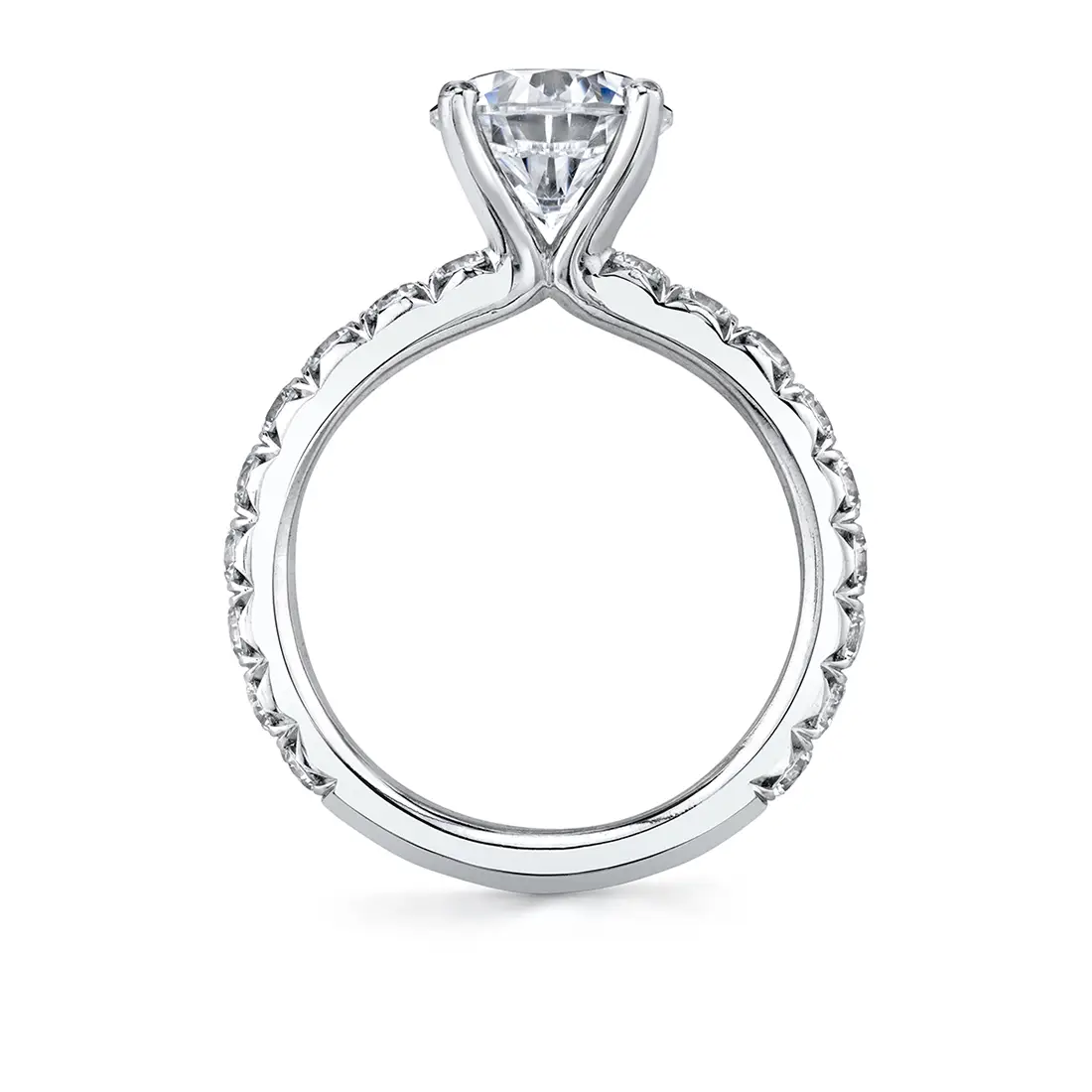 Pear Shaped Classic Wide Band Engagement Ring Marlise Sylvie
