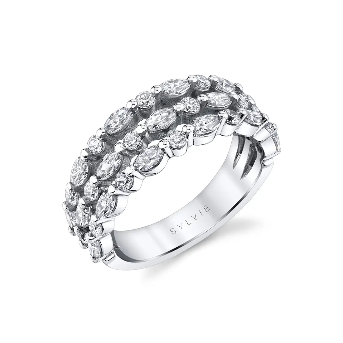 Three Row Diamond Ring