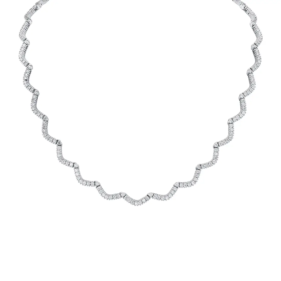 Curved discount diamond necklace