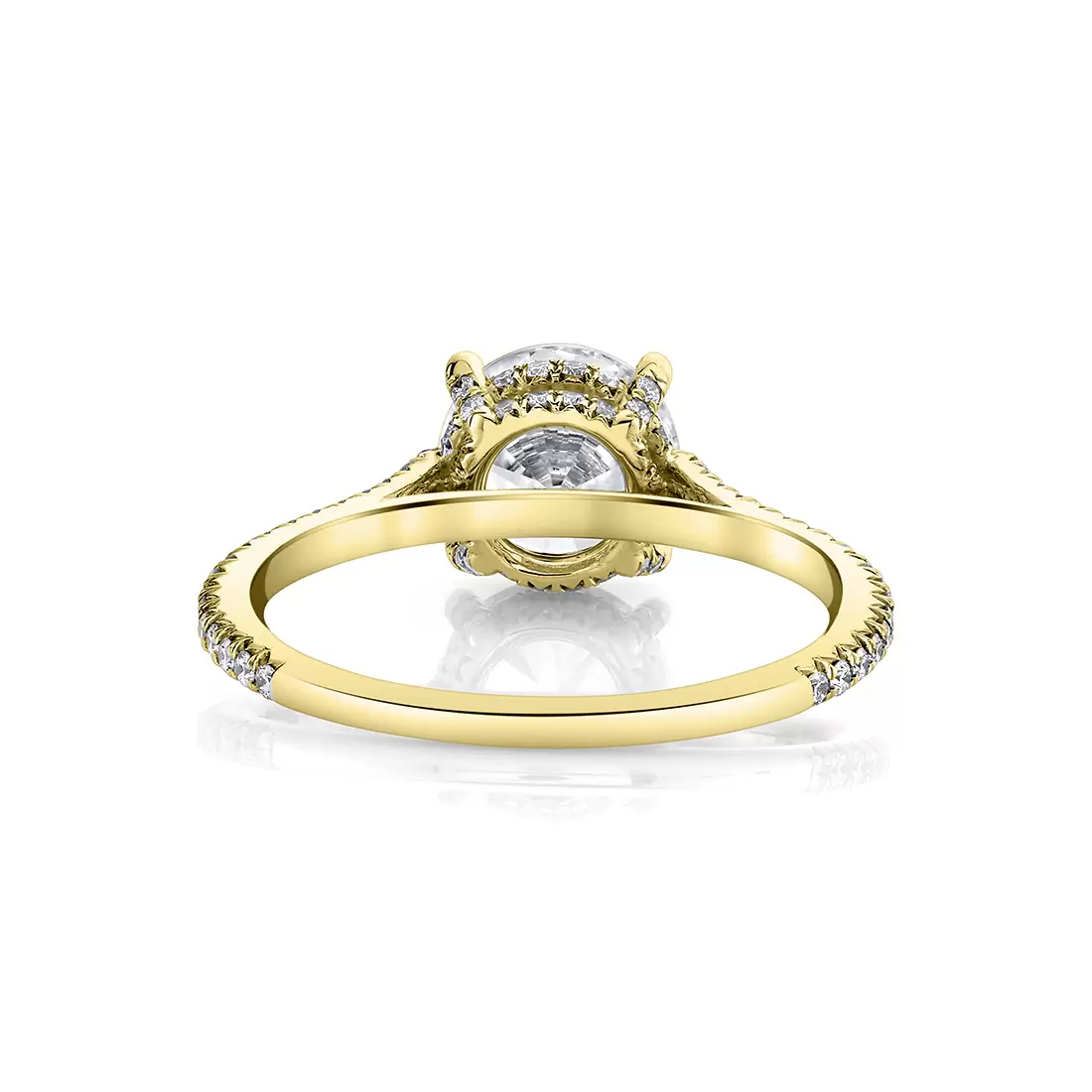 White Gold Round Cut Classic Hidden Halo Engagement Ring - Steffi