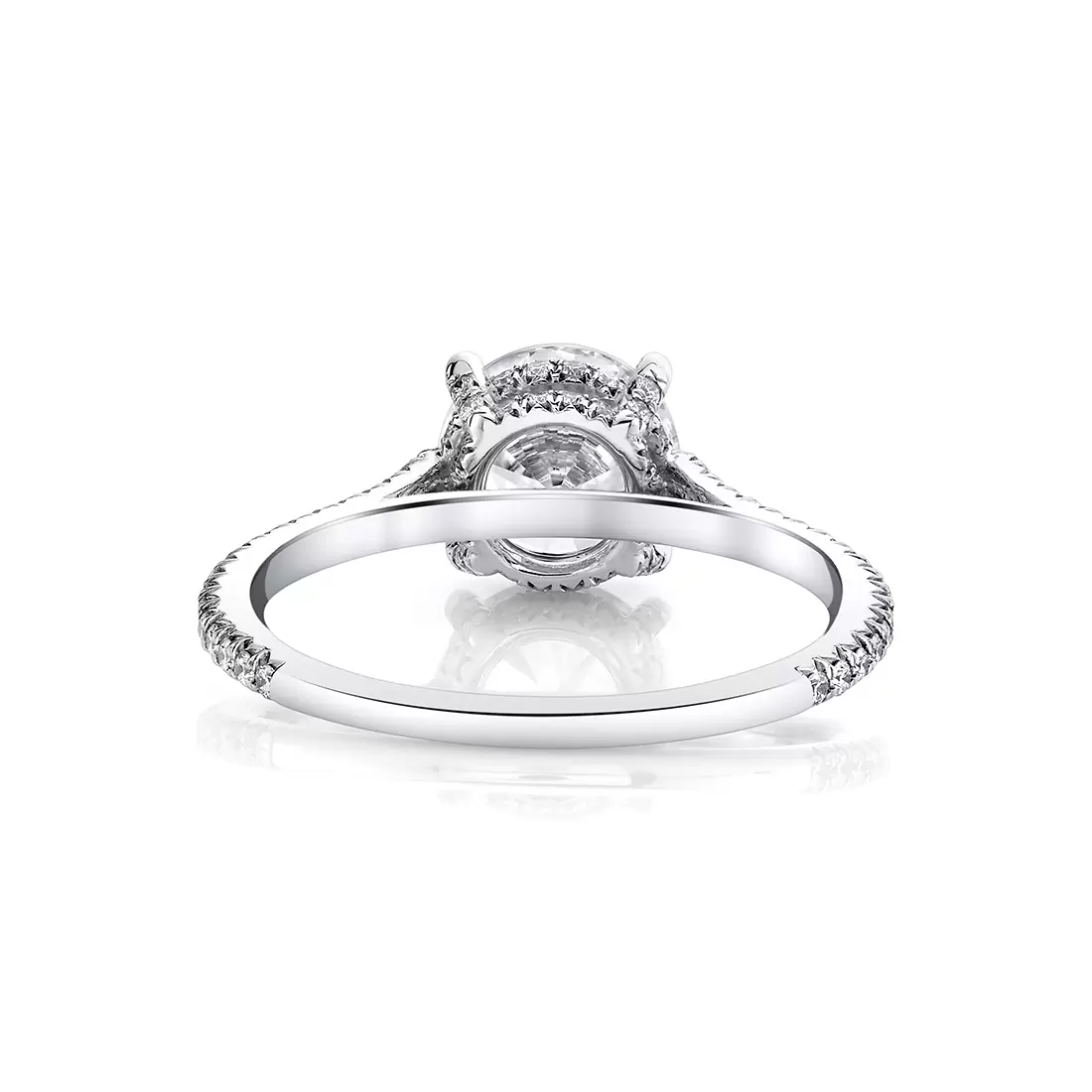 White Gold Round Cut Classic Hidden Halo Engagement Ring - Steffi