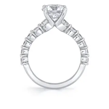 White Gold Round Cut Classic Engagement Ring - Gisele