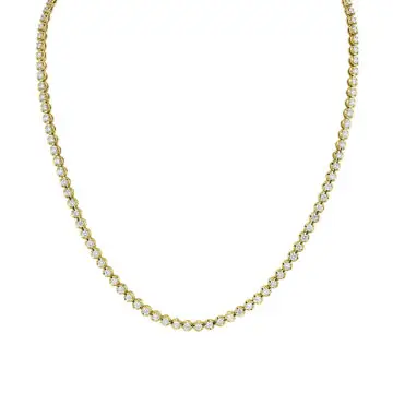White Gold Bezel-Set Round Diamond Tennis Necklace