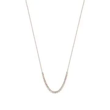 White Gold Round Bezel Diamond Smile Necklace