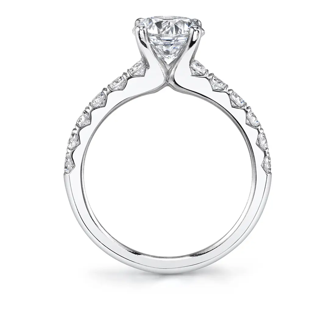 White Gold Princess Cut Classic Engagement Ring - Adoria