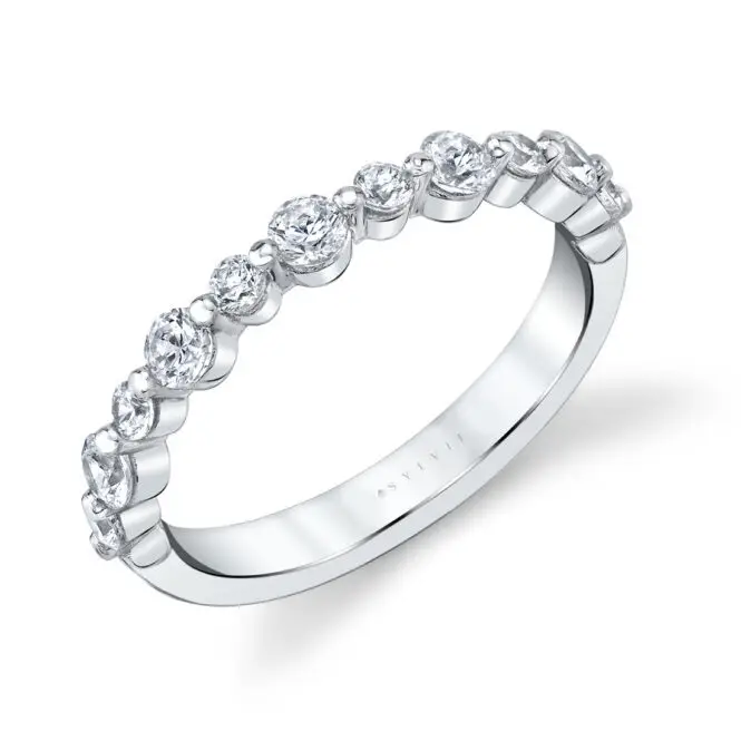 Profile Image of a Single Prong Engagement Ring in White Gold - Karol