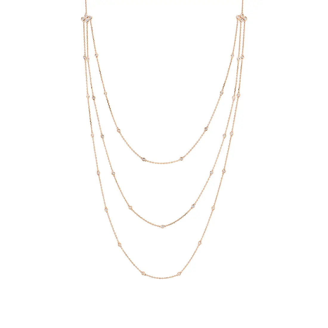 Layered Diamonds by the Yard Necklace