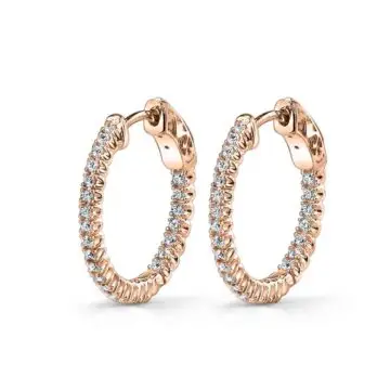 White Gold Diamond Hoop Earrings – 19MM