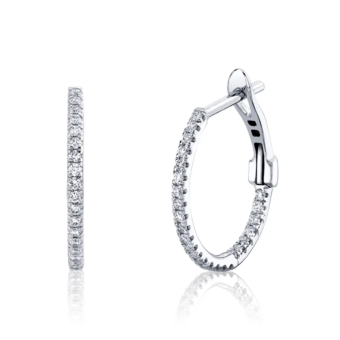 White Gold Diamond Hoop Earrings