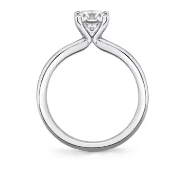 White Gold Round Cut Solitaire Engagement Ring - Amelia