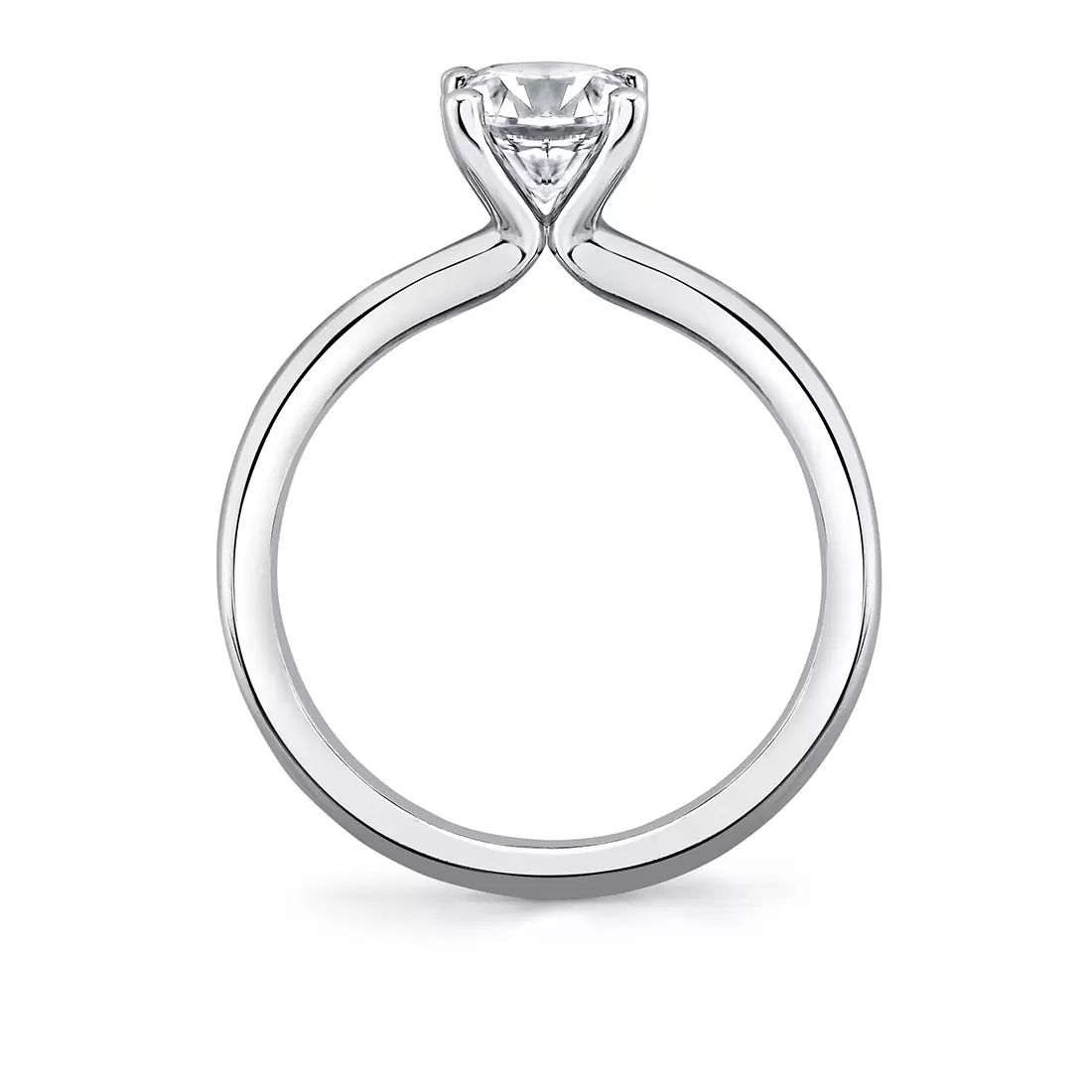 White Gold Round Cut Solitaire Engagement Ring - Amelia