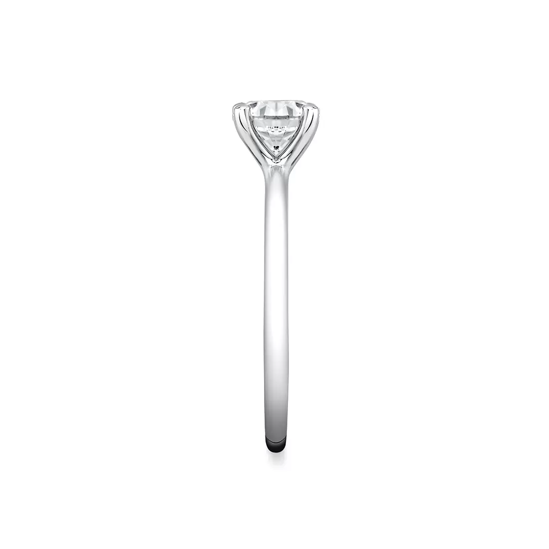 White Gold Round Cut Solitaire Engagement Ring - Amelia