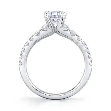 White Gold Radiant Cut Classic Engagement Ring - Veronique