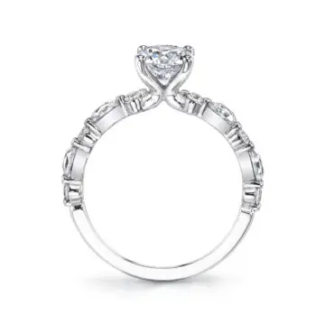 White Gold Pear Shaped Unique Engagement Ring - Felicity