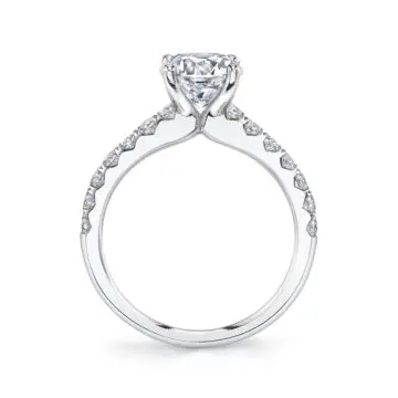 White Gold Pear Cut Classic Engagement Ring - Aimee