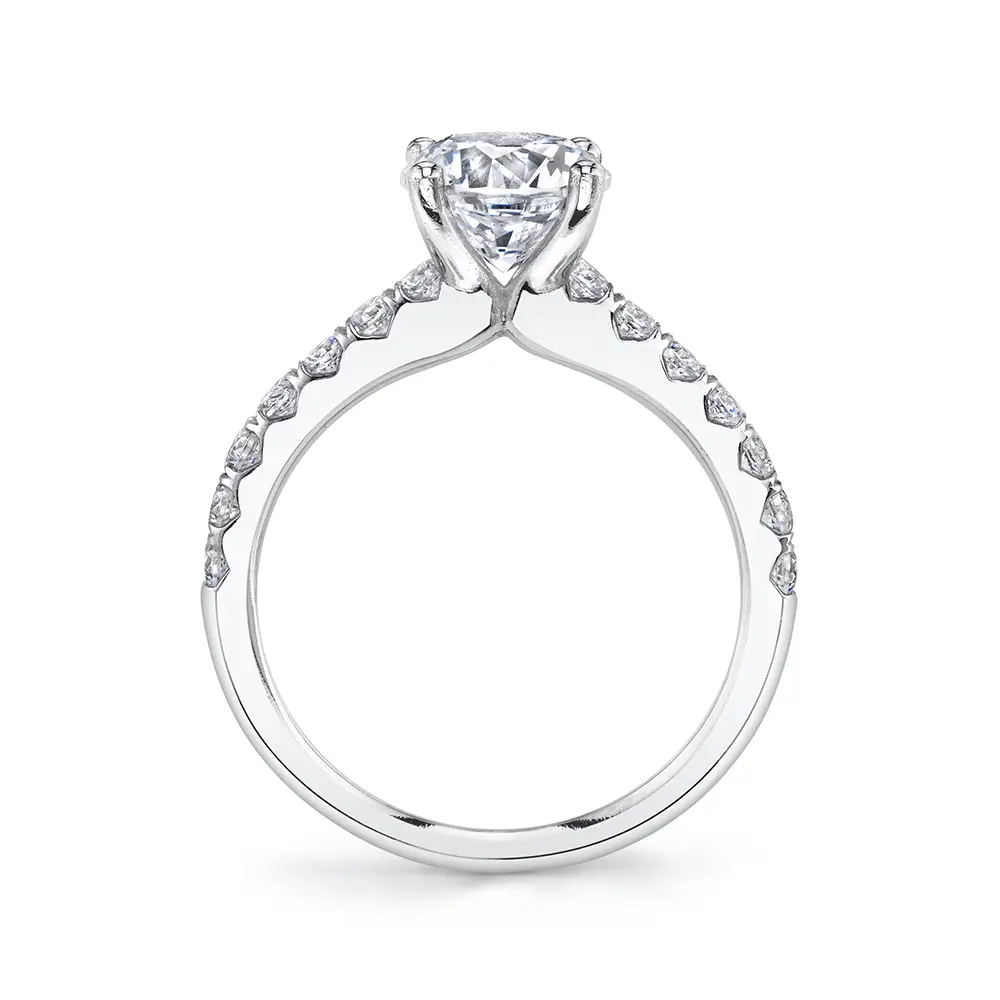 White Gold Pear Cut Classic Engagement Ring - Aimee