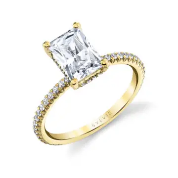 White Gold Radiant Cut Classic Engagement Ring - Maryam