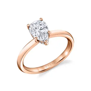 White Gold Pear Cut Solitaire Engagement Ring - Joanna