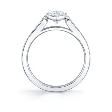 White Gold Marquise Cut Vintage Engagement Ring - Brianna