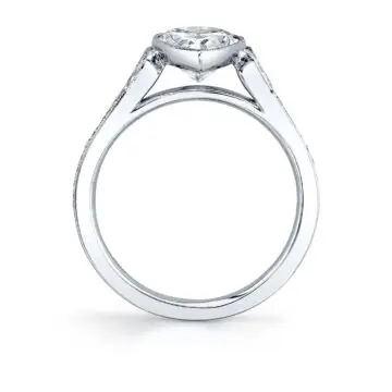 White Gold Pear Shaped Vintage Engagement Ring - Brianna