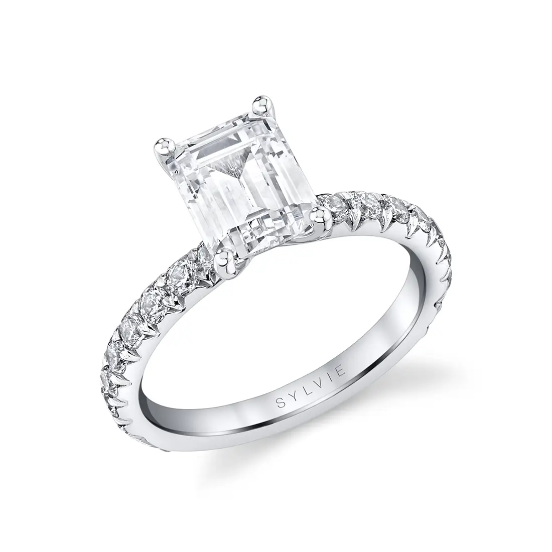 Wide band emerald cut engagement rings outlet