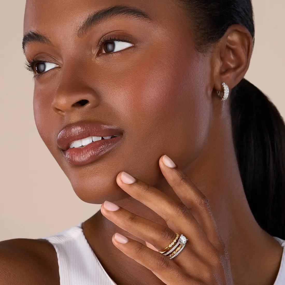 White Gold Classic Wedding Band - Vivian - Lifestyle Image - Lifestyle Image