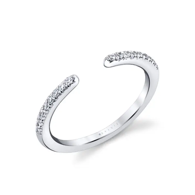 classic modern open wedding band in white gold