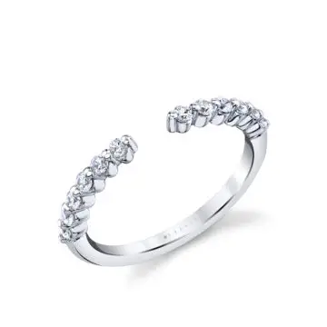 White Gold Modern Open Wedding Band