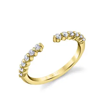 White Gold Modern Open Wedding Band