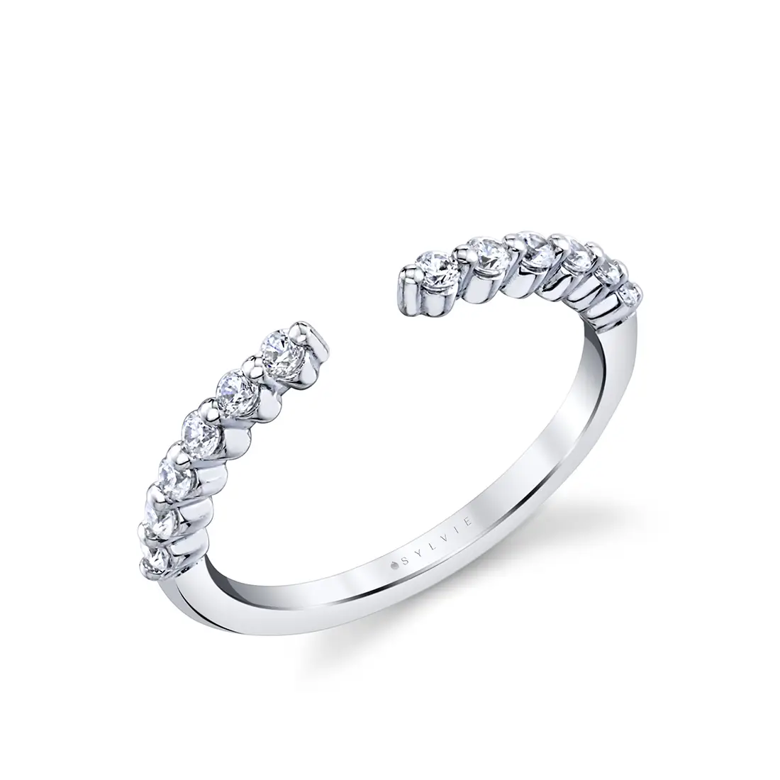 White Gold Modern Open Wedding Band