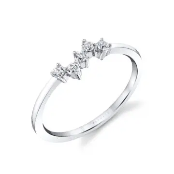 White Gold Round Cluster Wedding Ring