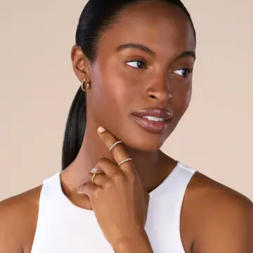 White Gold Shared Prong Diamond Hoop Earring - 18MM