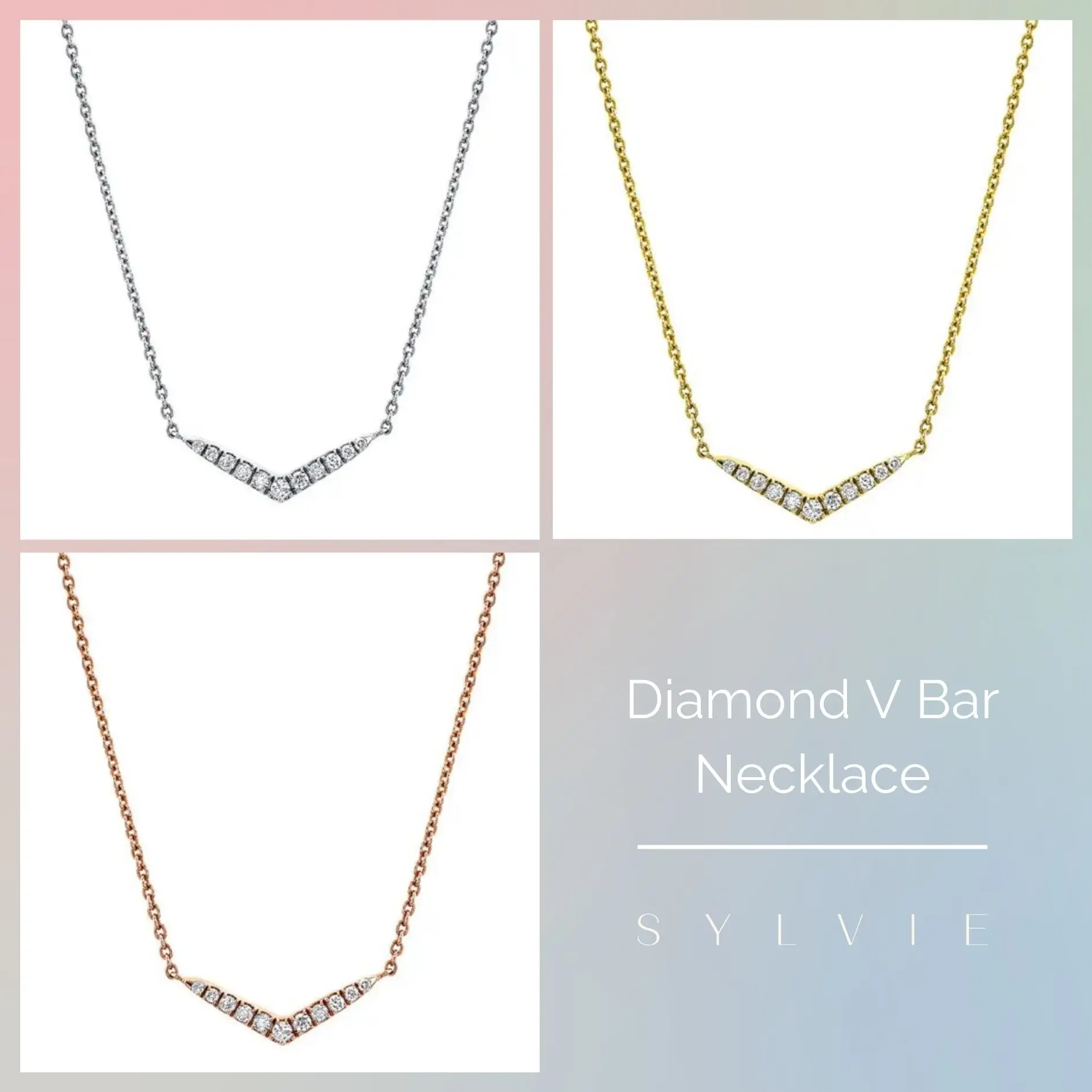 mother's day gift guide diamond v bar necklace