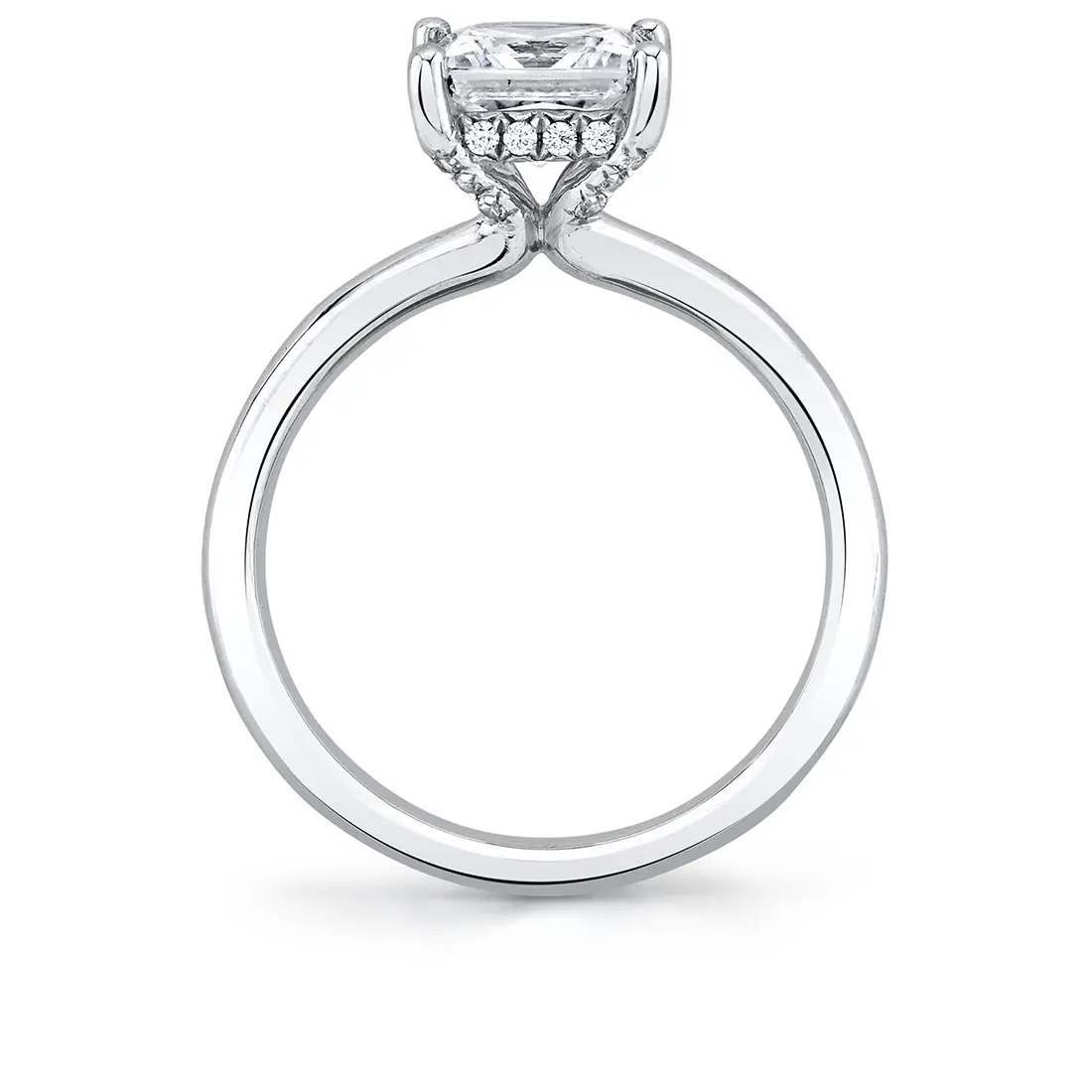 solitaire hidden halo engagement ring
