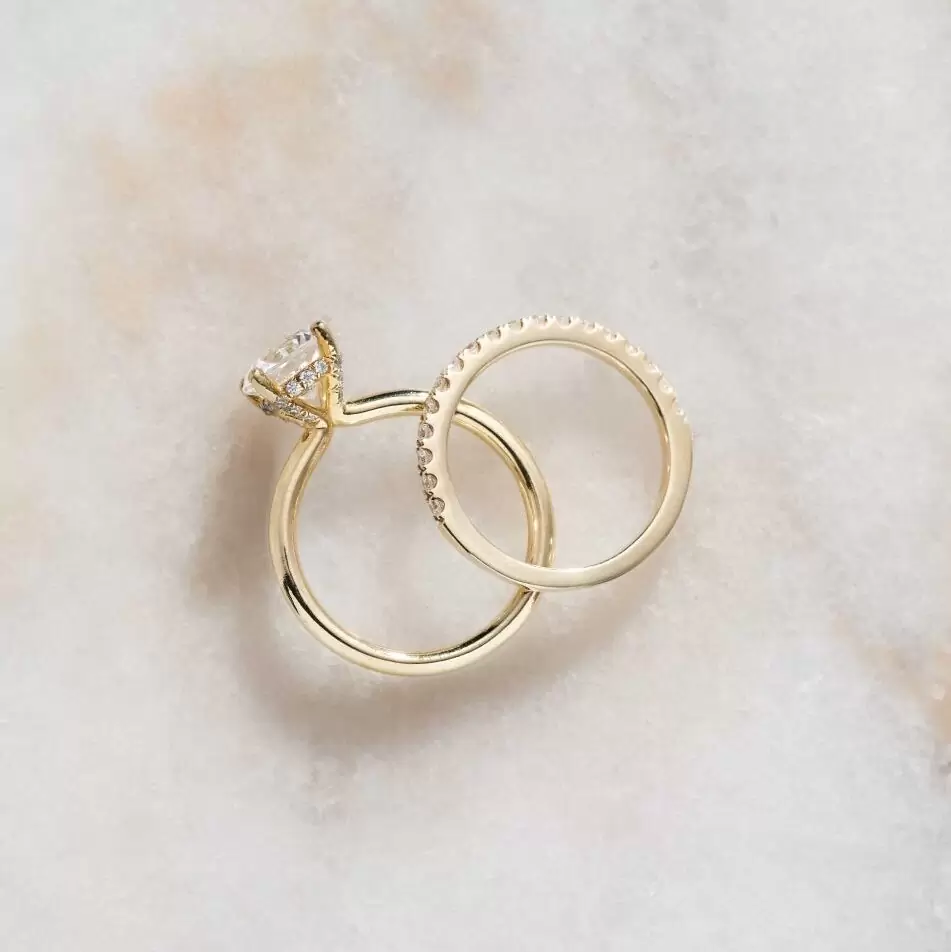 yellow gold bridal set 