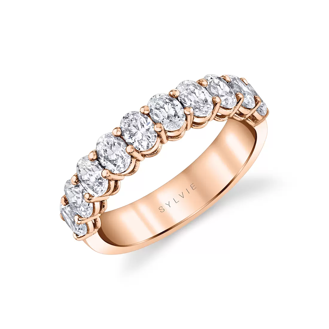 rose gold oval shaped wedding ring 1.65 ct