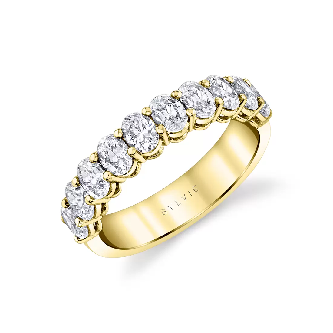 yellow gold oval shaped wedding ring 1.65 ct