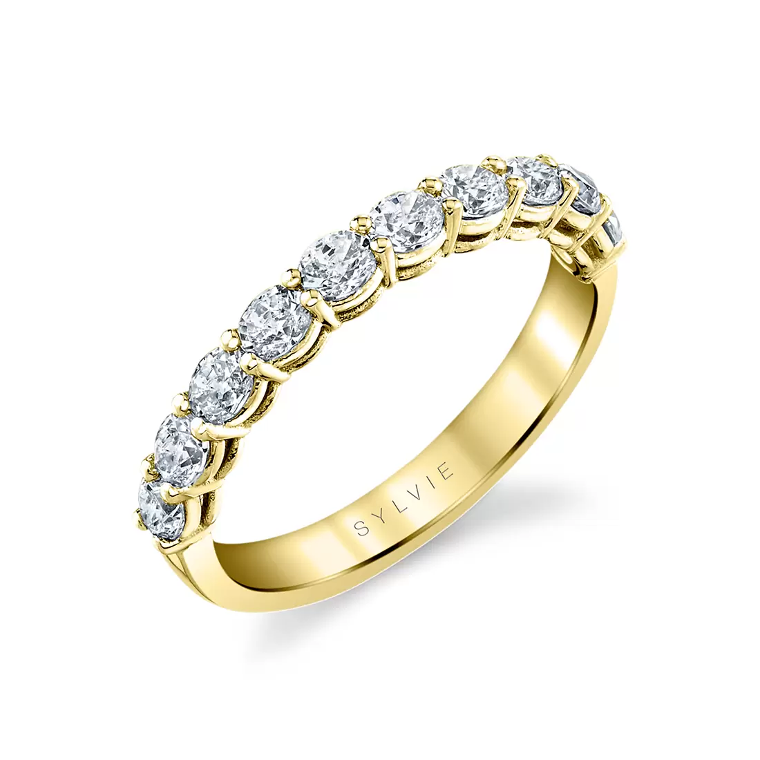 yellow gold oval shaped east to west wedding ring