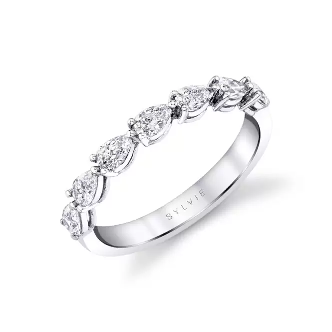 pear shaped east to west wedding ring b103-075