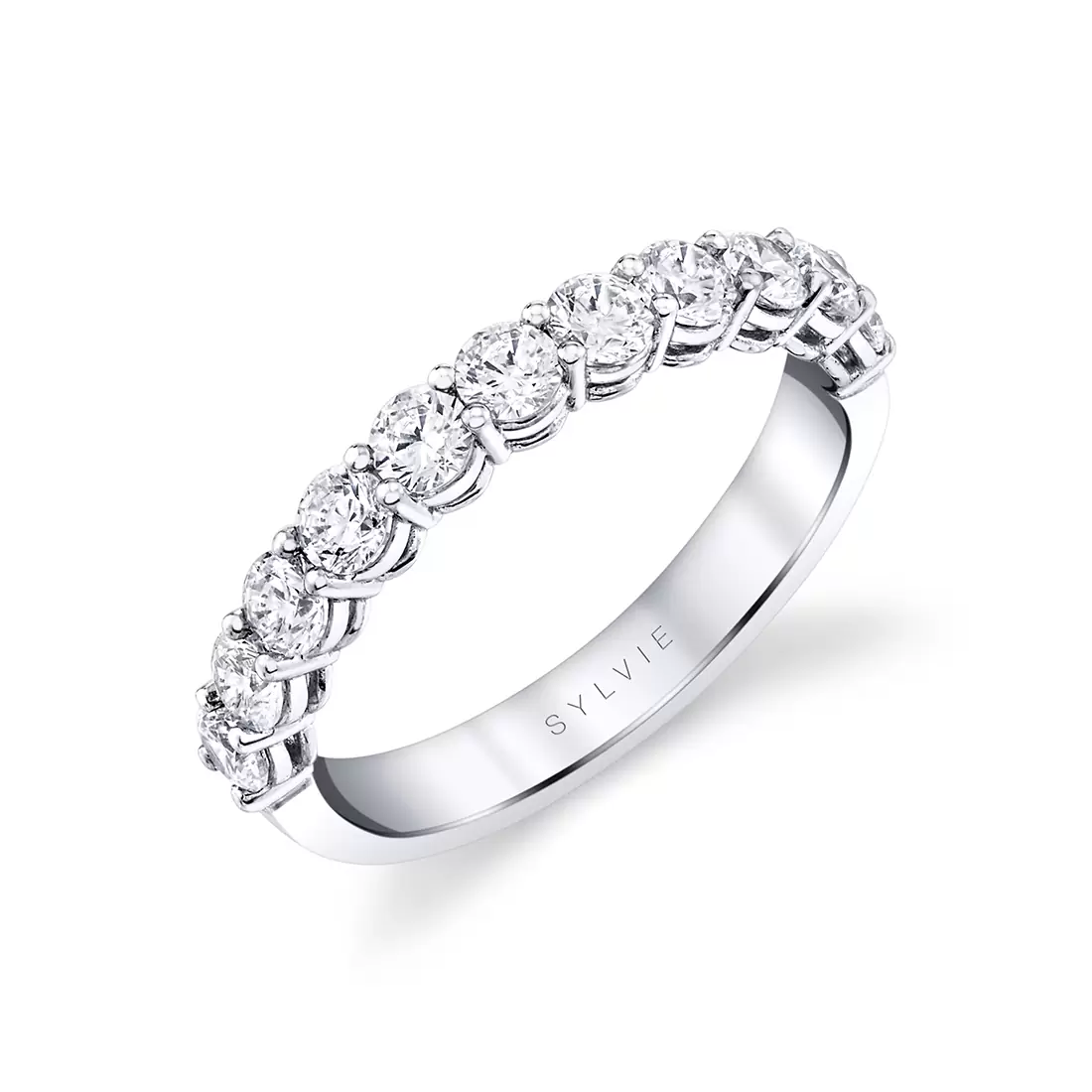 White Gold Round Shaped Wedding Ring - 1.0 CT