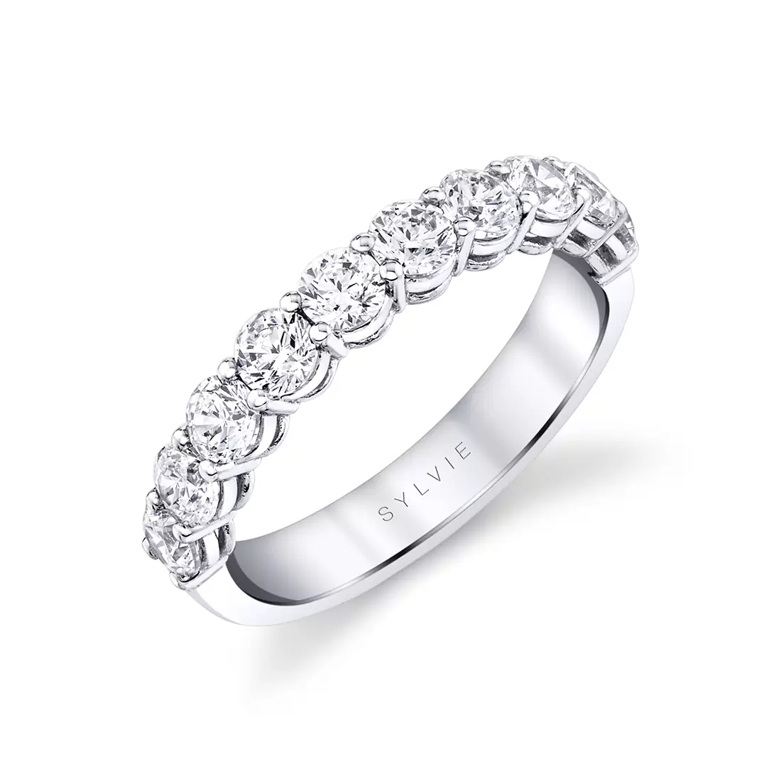 White Gold Round Shaped Wedding Ring - 1.20 CT
