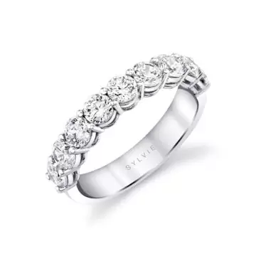 White Gold Round Shaped Wedding Ring - 1.35 CT
