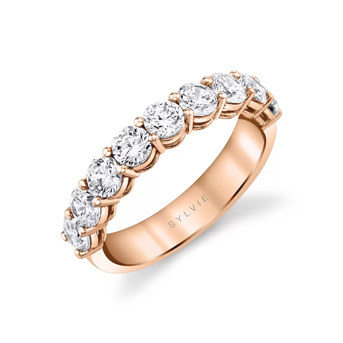 rose gold round shaped wedding ring b106-135