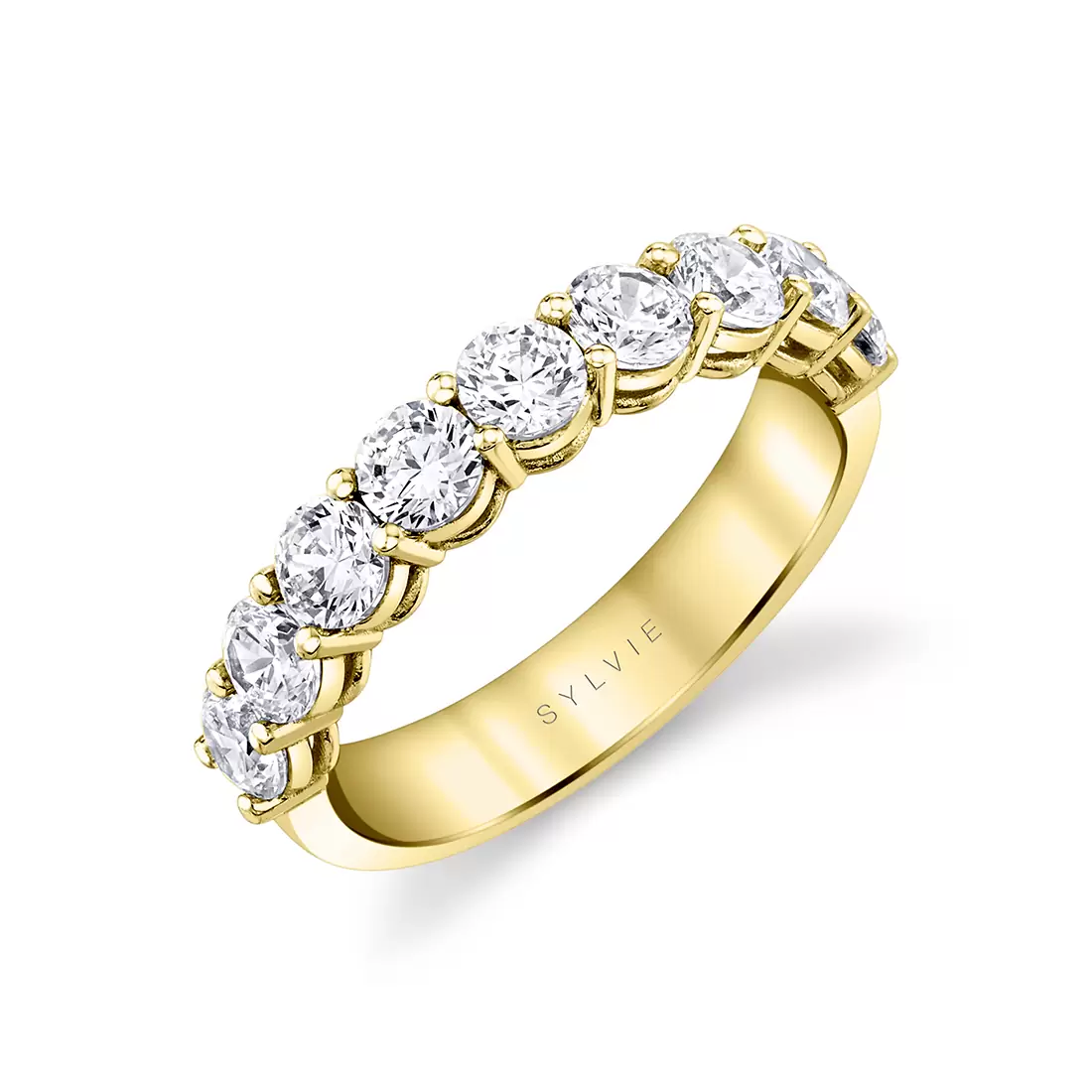 yellow gold round shaped wedding ring b106-135