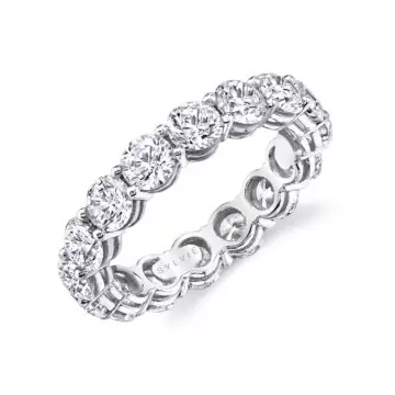 White Gold Round Diamond Eternity Band - 4.0 CT