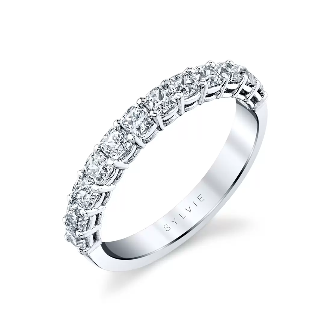 White Gold Cushion Cut Wedding Ring - 1.20 CT