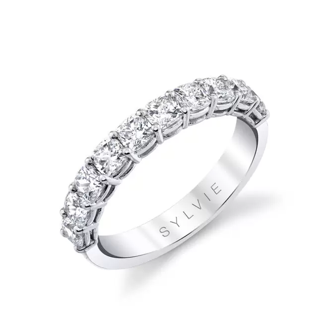 white gold cushion cut wedding ring b107-150