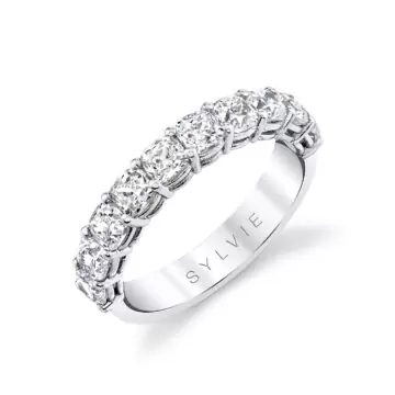 White Gold Cushion Cut Wedding Ring - 2.0 CT